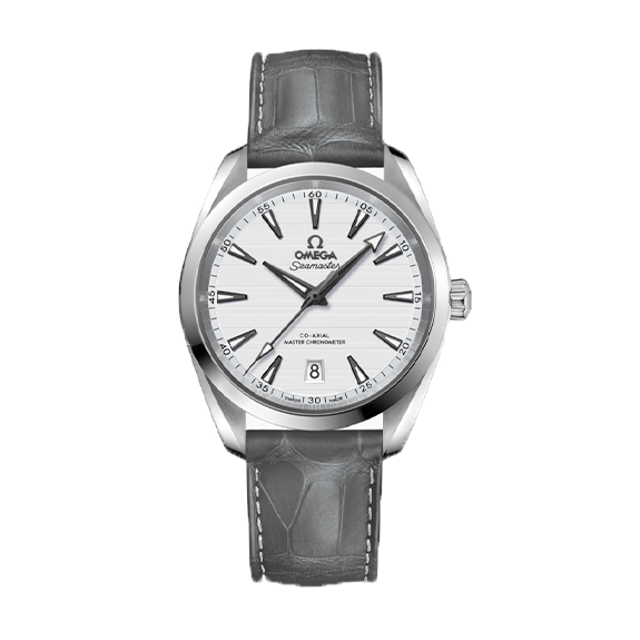 07cd41fd8b0313e934ce65f331db35ca Omega Aquaterra Men Automatic Silver Alligator Watch O22013382002001