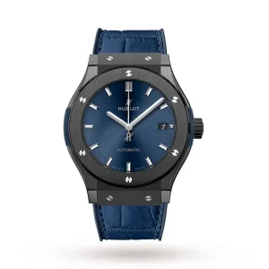 0ea425a43da1b2acddd65ca1191a30ba Hublot Classic Fusion Men Automatic Blue Rubber and Alligator Watch 511.CM.7170.LR