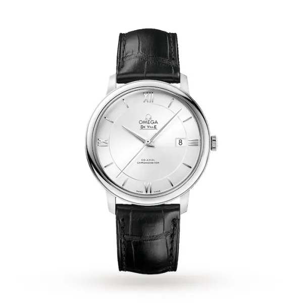 0ec02e8f83462fb17a4d655fe8cd6307 Omega De Ville Men Automatic Silver Leather Watch O42413402002001