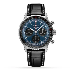 1082bff2c3f7841f1a3b75d1eb3814a4 Breitling Navitimer Men Automatic Blue Alligator Watch AB0139241C1P1