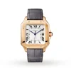 Cartier Santos de Cartier Men Automatic Silver Alligator Watch WGSA0019