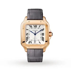 117eb2a1af7c077a56219dad8a747074 Cartier Santos de Cartier Men Automatic Silver Alligator Watch WGSA0019
