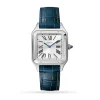 1310dc28dc750d4ec1d247c4eedf2e72 Cartier Santos-Dumont Women Quartz Silver Alligator Watch WSSA0023
