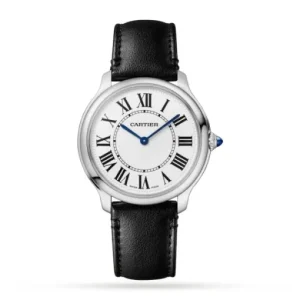 14b48237fb651f34fc6d921b4283f6bb Cartier Ronde Must Men Quartz Silver Calf Watch WSRN0031