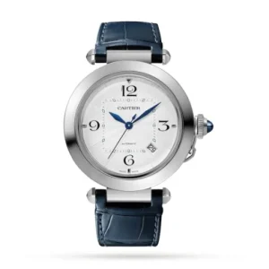 19640b144d78449c365824d8ab4baea2 Cartier Pasha de Cartier Men Automatic Silver Alligator Watch WSPA0010