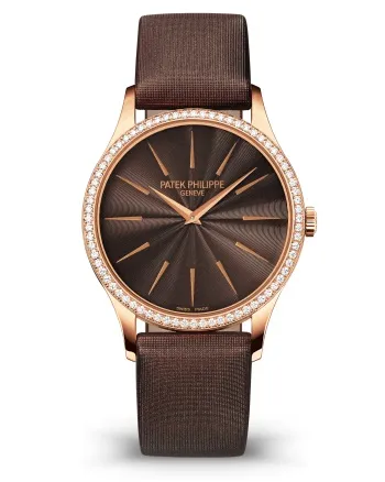1990dbc3b825918756905bdcfc87ddcd Patek Philippe Calatrava Diamond Brown Dial Ladies Watch 4897R-001
