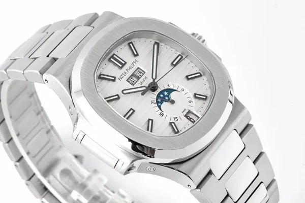 1b0b9e7bf057d27a25b5d0f09b1decaa Patek Philippe Nautilus Silver Annual Calendar