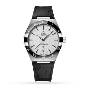 1d3286e72f6dafee9b6fa4d121119483 Omega Constellation Men Automatic Grey Leather Watch O13133412106001