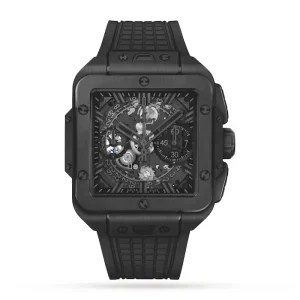 1ef4ac6a85a8647a7f53c301602ea7d1 Hublot Square Bang Men Automatic Skeleton Rubber Watch 821.CX.0140.RX