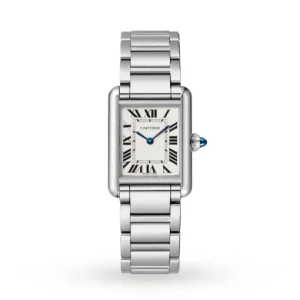 210538a22e2f552ce2d055ab0aa5c208 Cartier Tank Must 27 mm Women Quartz Silver Stainless Steel Watch WSTA0051