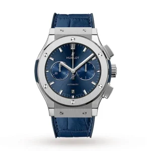 219f9f046fd68bc55d41a5d7d6503b97 Hublot Classic Fusion Men Automatic Blue Rubber and Alligator Watch 541.NX.7170.LR
