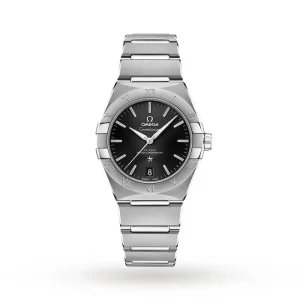 22fe8a2cb3bfe8fae46b3a900a15a3ec Omega Constellation Men Automatic Black Stainless Steel Watch O13110362001001