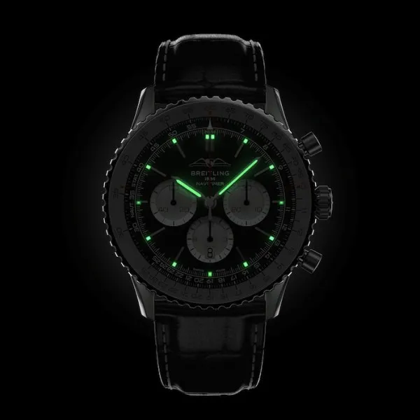 2ca26f7c7edb4ba100a26e2f1a2bb74e Breitling Navitimer Men Automatic Black Alligator Watch AB0137211B1P1