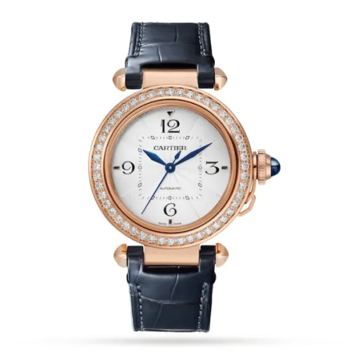 Cartier Pasha de Cartier Women Automatic Silver Alligator Watch WJPA0012
