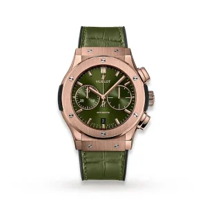 3317b0bebc9dbd51e4241c3f65008d4e Hublot Classic Fusion Men Automatic Green Alligator Watch 521.OX.8980.LR