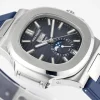 Patek Philippe Blue Nautilus Rubber Strap Watch