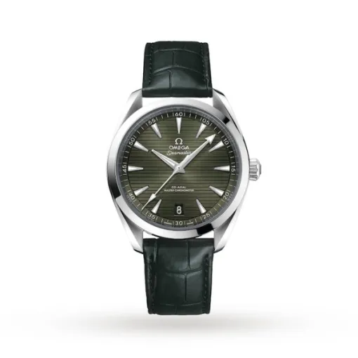 39cf7482dd473daefb7c283618e3ff4e Omega Seamaster Aqua Terra Men Automatic Green Leather Watch O22013412110001
