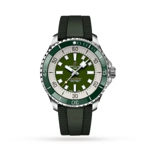 3de21a71cb3b3f655151319d8879cda9 Breitling Superocean Men Automatic Green Rubber Watch A17376A31L1S1