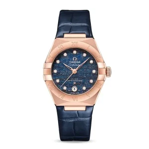3e661f1a1003f6afc2b63e499788cbe9 Omega Constellation Women Automatic Blue Leather Watch O13153292099001