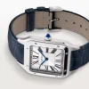 416faeec83e8cd8e270816bad7e45560 Cartier Santos-Dumont Men Quartz Silver Alligator Watch WSSA0022