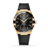 4327c3e337f3f113584f76eebfbb1048 Omega Constellation Men Automatic Black Leather Watch O13163412101001