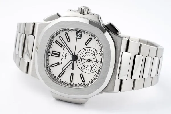45891ea1208b58b9b15f8ef2822591b5 Patek Philippe Silver Nautilus Chronograph Watch