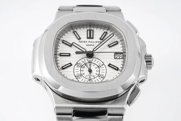 487fbb94fea9393d1640501cfa2817b8 Patek Philippe Silver Nautilus Chronograph Watch