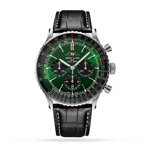 4abbcd9497a64d9ff7397722e5297803 Breitling Navitimer Men Automatic Green Alligator Watch AB0137241L1P1