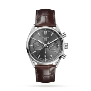 4bfefe29532241de88faaa4a82b4b1d2 TAG Heuer Carrera Men Automatic Grey Alligator Watch CBN2012.FC6483