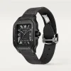 Cartier Santos de Cartier Men Automatic Black Rubber Watch WSSA0039