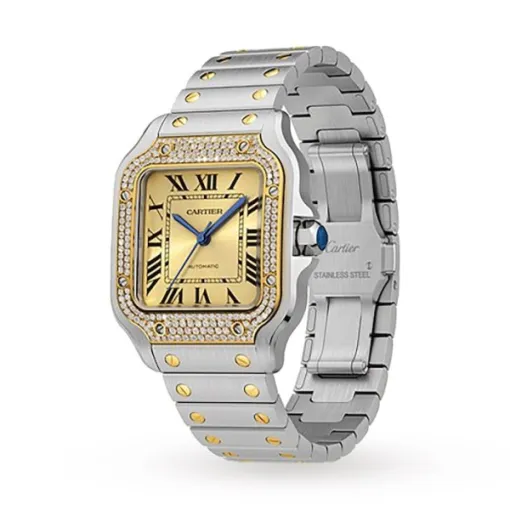 4ee0626b193ebfccbe4f2da96a18ae97 Cartier Santos de Cartier Women Automatic Gold Watch W3SA0007