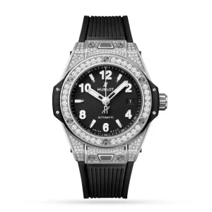 53fc55c8fcb8590bf53f11ddddc6abdf Hublot Big Bang Women Automatic Black Rubber Watch 485.SX.1170.RX.1604