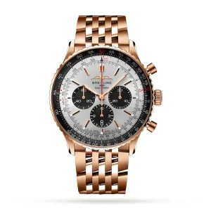 55466c3a479e38e9703d4cca57e27ce5 Breitling Navitimer Men Automatic Silver 18ct Rose Gold Watch RB0137241G1R1