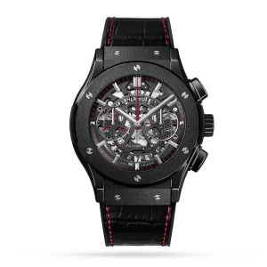 57806430b5a24287762e49bb97268e25 Hublot Classic Fusion Men Automatic Black Alligator Watch 525.CM.0173.LR.AUM20