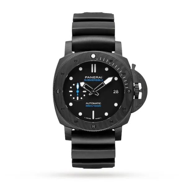 592ddde9f39ffdaa52318a371cc39221 Panerai Submersible Men Automatic Black Rubber Watch PAM01231