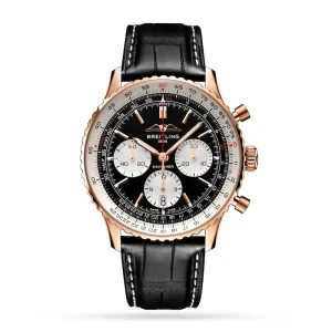 596b3157f03a4e90fe3f92c15d0e6ce4 Breitling Navitimer Men Automatic Black Alligator Watch RB0138211B1P1