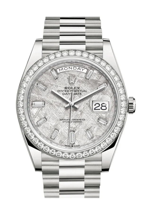 Rolex Day-Date 40mm m118139-0090 Men’s Stainless Steel Leather Strap