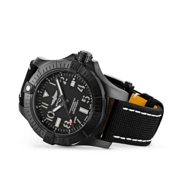 Breitling Avenger Men Automatic Black Leather Watch V17319101B1X2