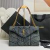 6399d328691b203b251dc865455be659 YSL PUFFER MEDIUM IN SUEDE AND DENIM