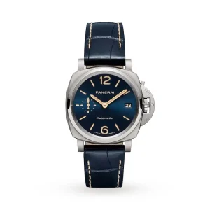 643ad1473f000fc13967478fca6be770 Panerai Luminor Due Men Automatic Blue Alligator Watch PAM00926