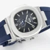 Patek Philippe Blue Nautilus Rubber Strap Watch