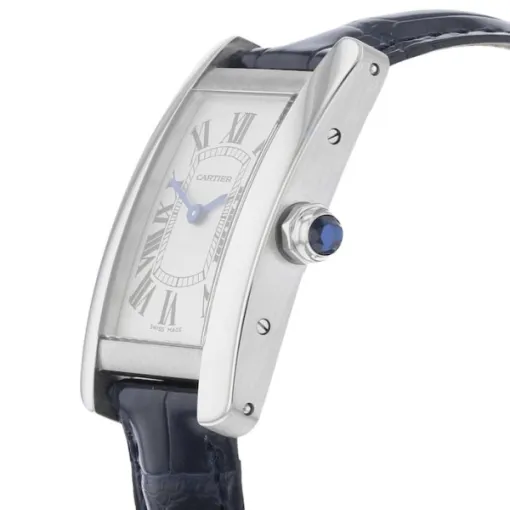 6521f4a8be26d3fa7309eb69fc3d424a Cartier Tank Américaine Women Quartz Silver Alligator Watch WSTA0043