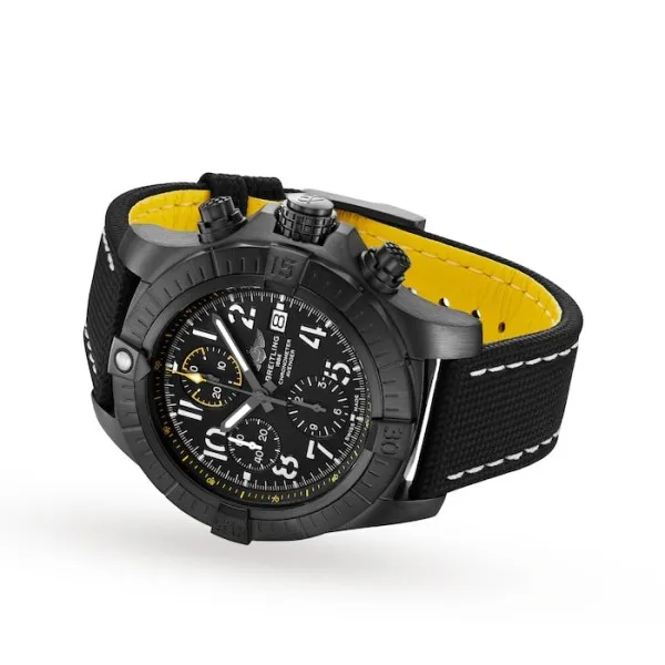 Breitling Avenger Men Automatic Black Leather Watch V13317101B1X2
