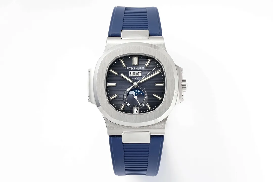 6b484ea0046f5e86a70ab354aa5982cb Patek Philippe Blue Nautilus Rubber Strap Watch