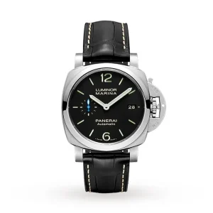 6bc1df0a12983d3866e92cc05d8fceb8 Panerai Luminor Men Automatic Black Alligator Watch PAM01392