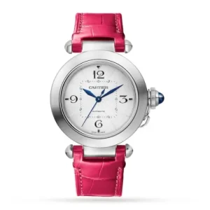 6ca6ad348877c8e9f6572a1d19cb82e2 Cartier Pasha de Cartier Women Automatic Silver Alligator Watch WSPA0012