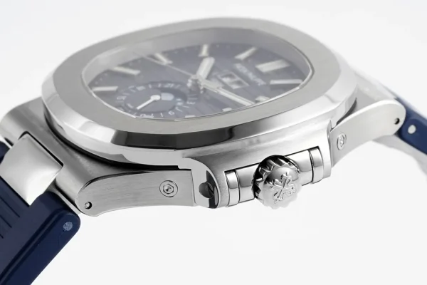 Patek Philippe Blue Nautilus Rubber Strap Watch