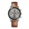 Omega Speedmaster Men Automatic Grey Leather Watch O32932445106001