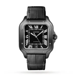 7315e07177780d01dc779a36947a67a7 Cartier Santos de Cartier Men Automatic Black Rubber Watch WSSA0039