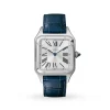 731900d1734465b5beabdc86c062e0a3 Cartier Santos-Dumont Men Quartz Silver Alligator Watch WSSA0022